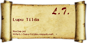 Lupu Tilda névjegykártya
